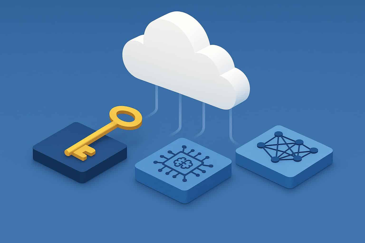 Atlas Cloud unified inference layer concept with interconnected data models and digital key