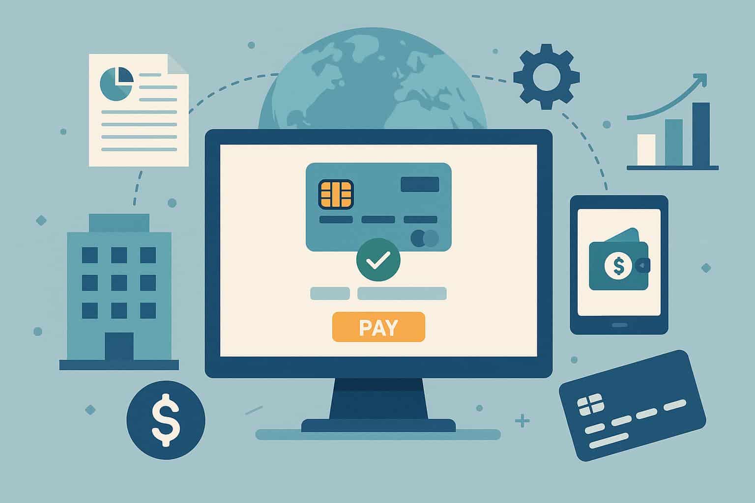 Top payment orchestration platforms for enterprises with digital dashboard and fintech icons