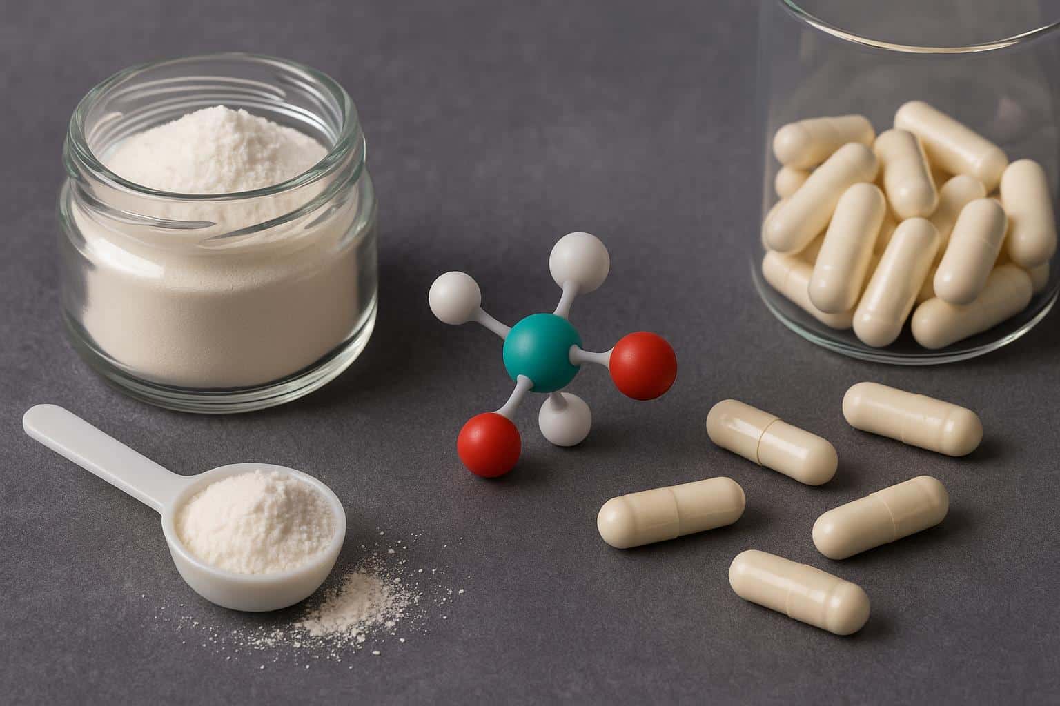 Magnesium L-Threonate supplement capsules and powder highlighting unique formulation benefits