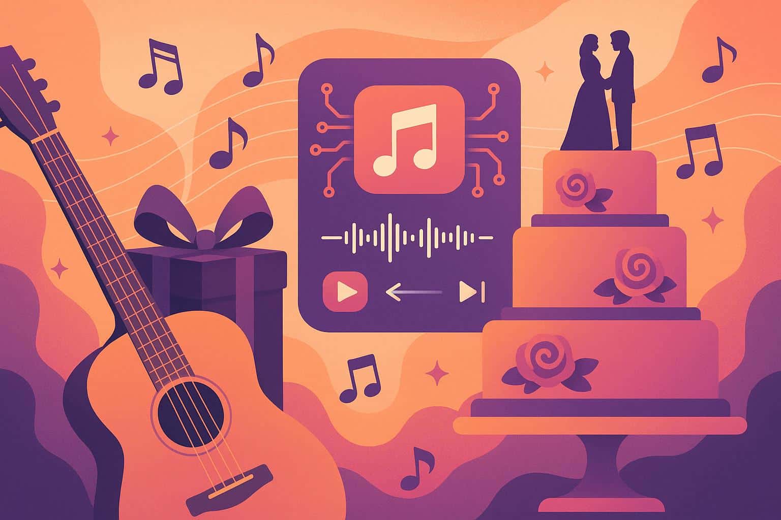 AI-generated custom song creation for weddings, unique gifts, and personal celebration moments