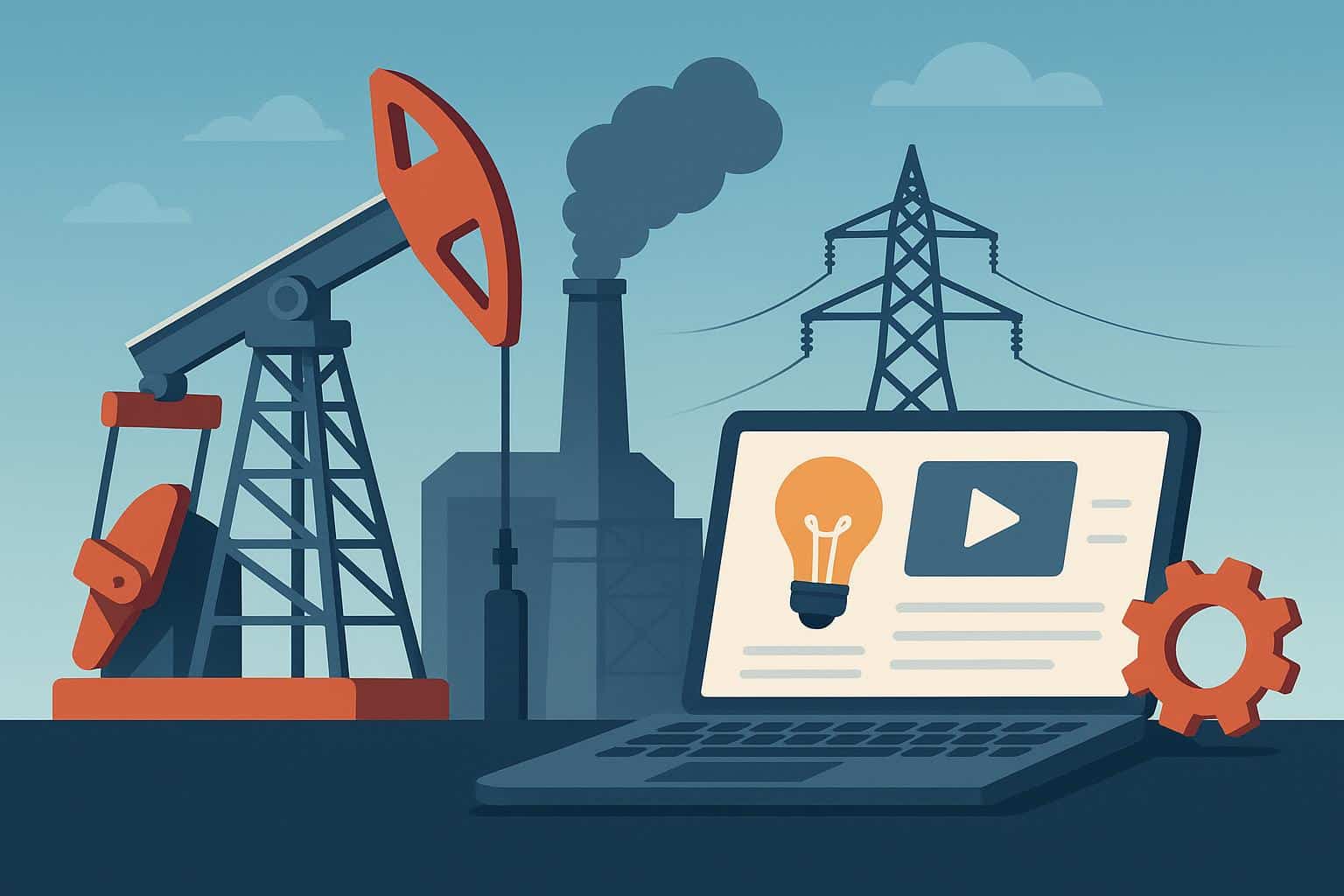 Oil refinery infrastructure symbolizing innovation and advanced learning in the energy sector
