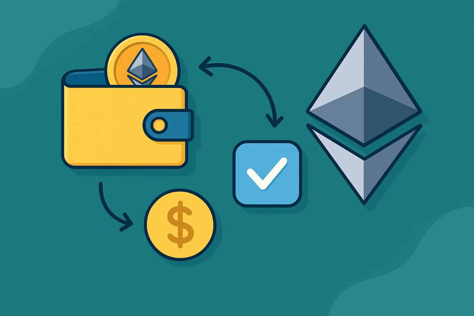 Ethereum wallet interface displaying transaction fees and blockchain confirmation details