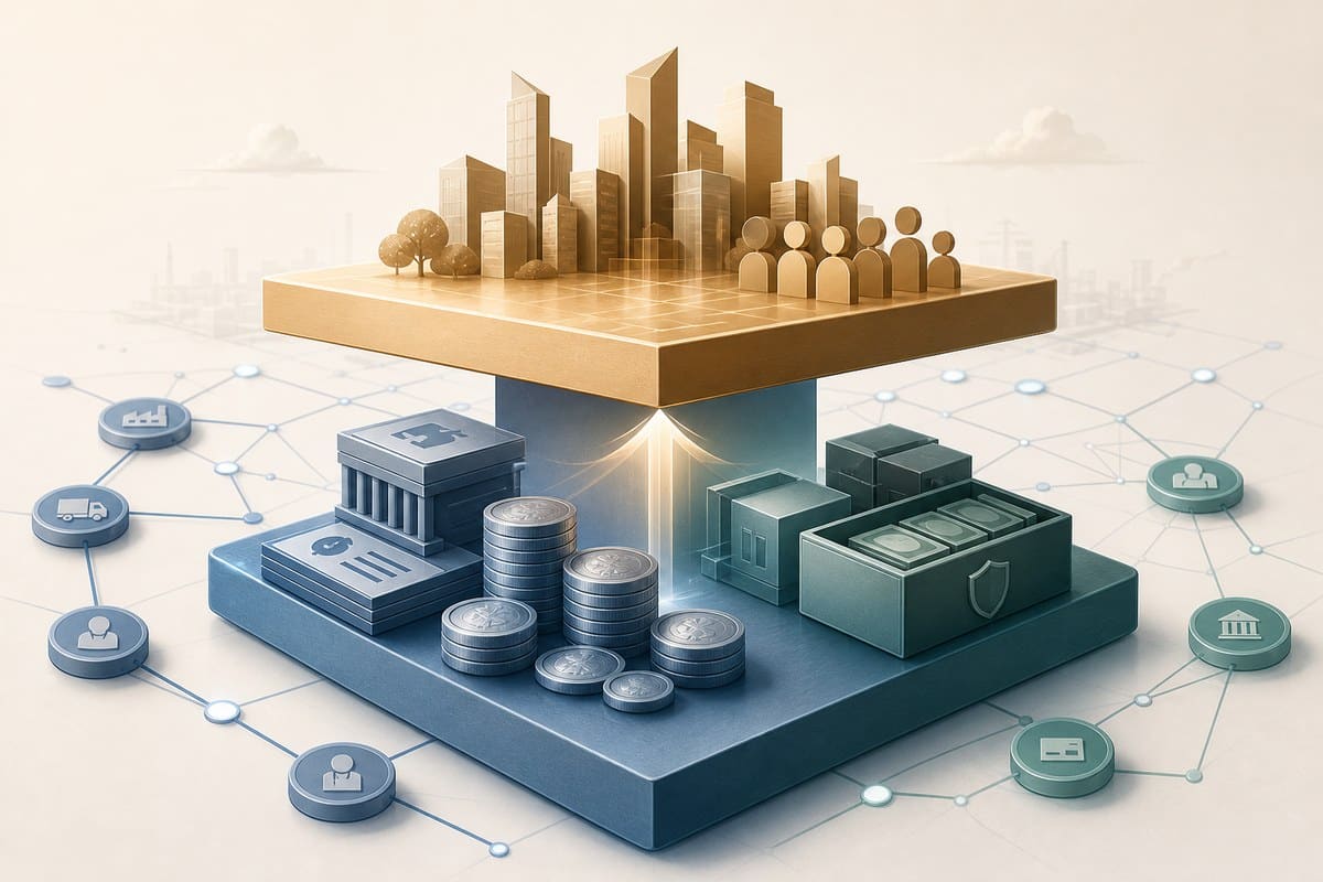 Conceptual illustration separating shareholder equity from debt and cash in enterprise value
