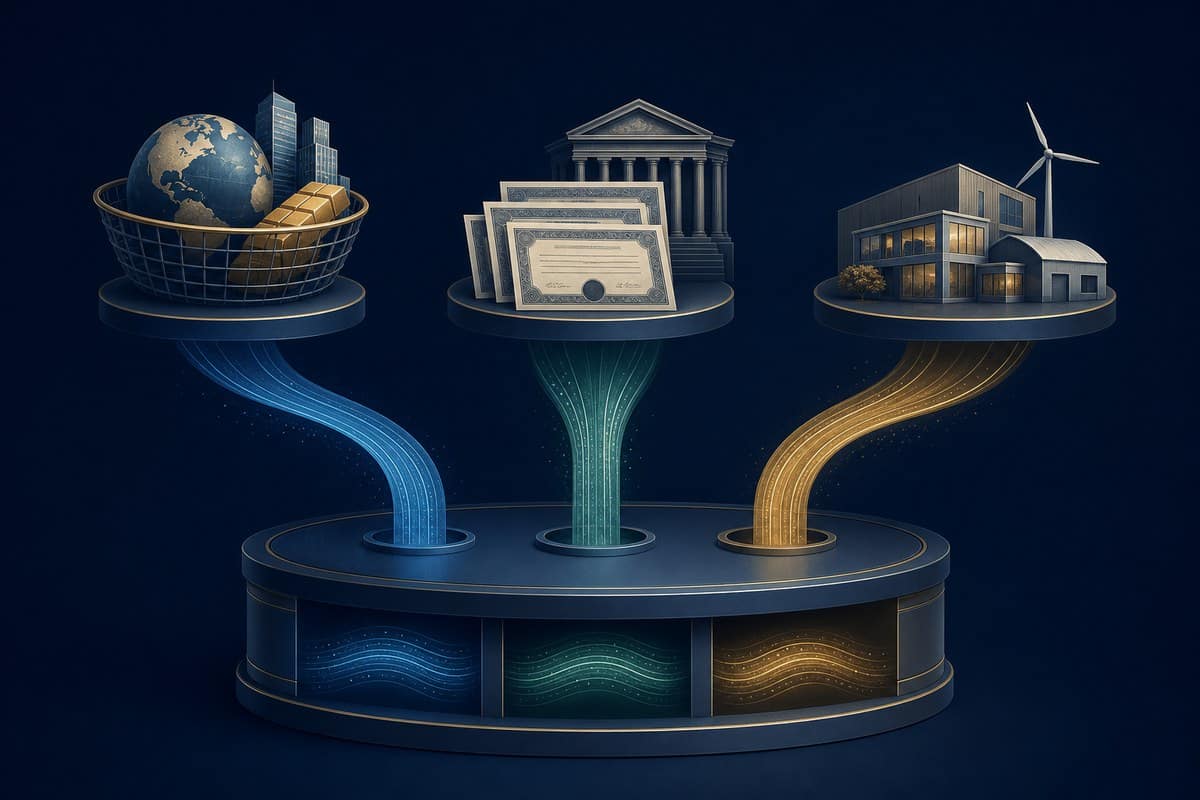 Three separate capital streams entering ETF, bond and private-market investment channels