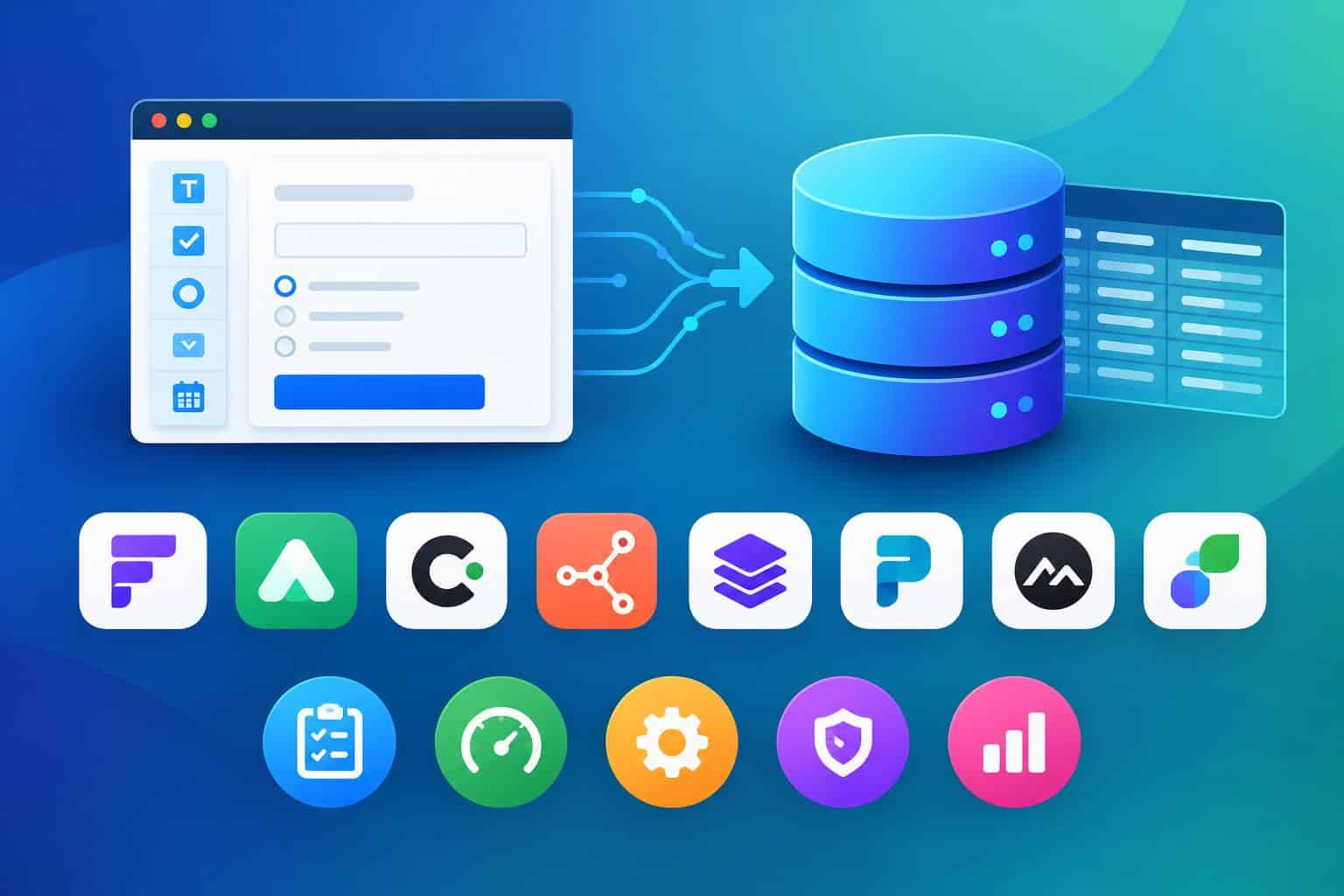 Top form builder tools comparison chart highlighting database integration features