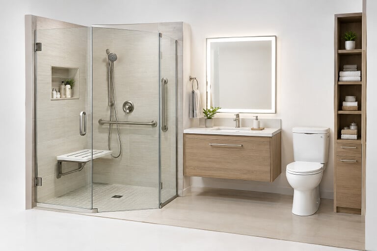 Image 1 of How to Plan a Safer, Lower-Maintenance Bathroom Remodel