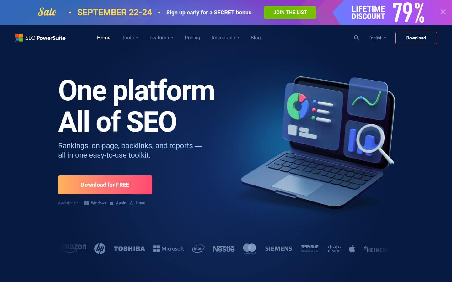 SEO PowerSuite homepage