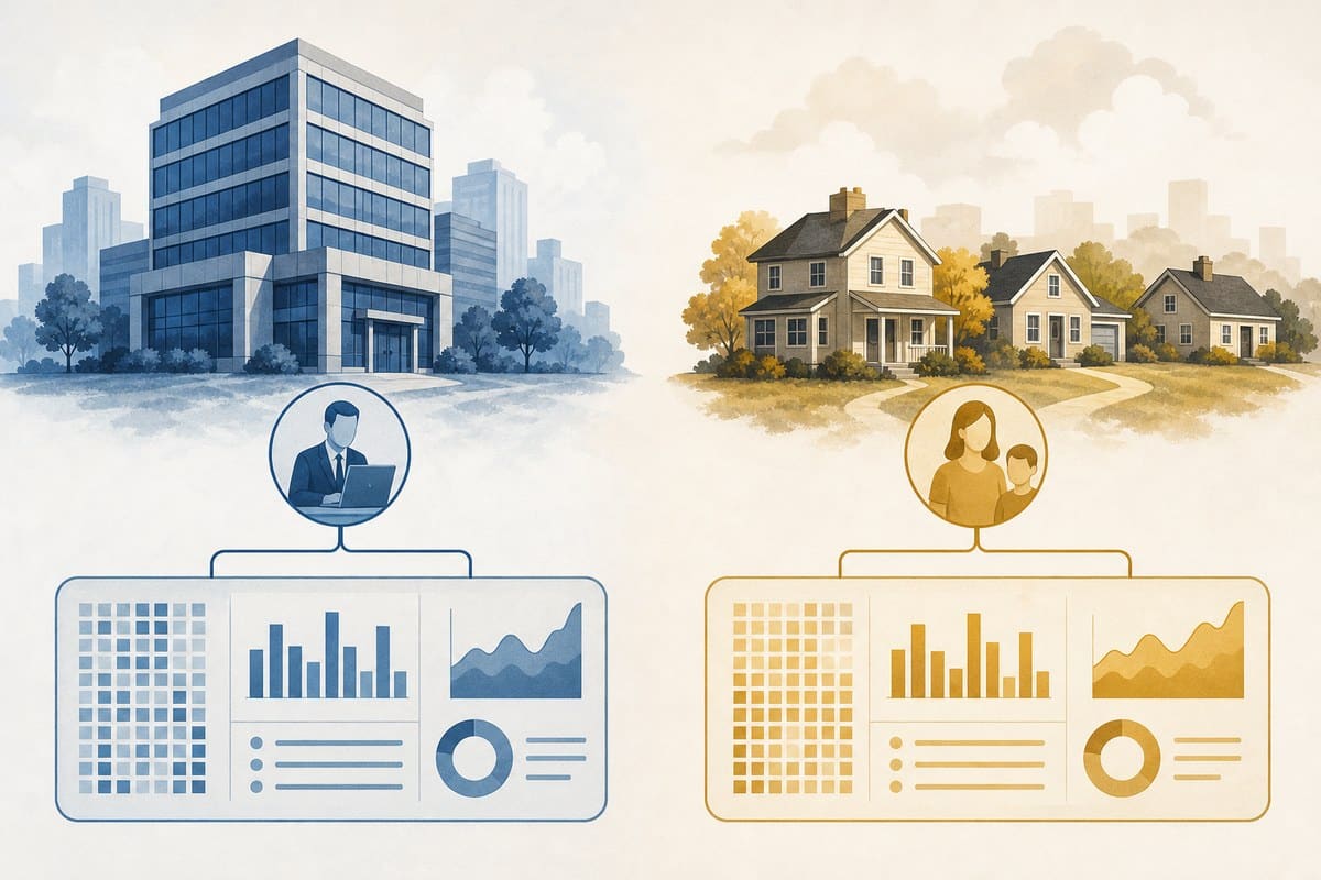 Conceptual illustration separating employer payroll and household unemployment surveys.